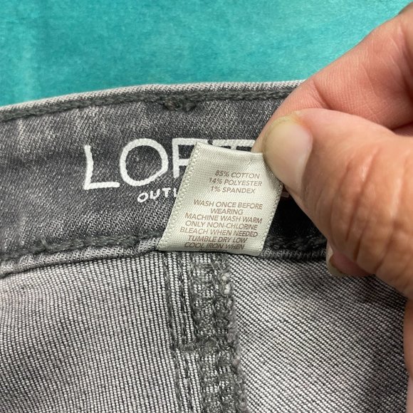 Loft Outlet Women's Sz 8 Curvy Skinny Grey Wash Jean Tapered Stretch Cotton Blnd - Picture 6 of 12